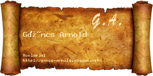 Gáncs Arnold névjegykártya