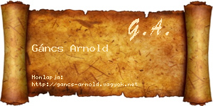 Gáncs Arnold névjegykártya