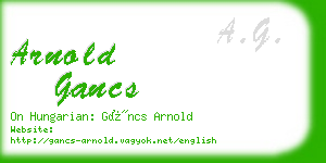 arnold gancs business card
